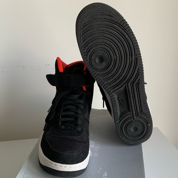 Nike Air Force 1 High 07 Black Linen/Solar Red - Picture 3 of 4